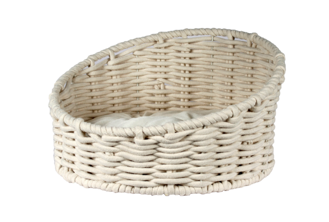 PPTCO woven Cotton rope woven pet bed-CREAM