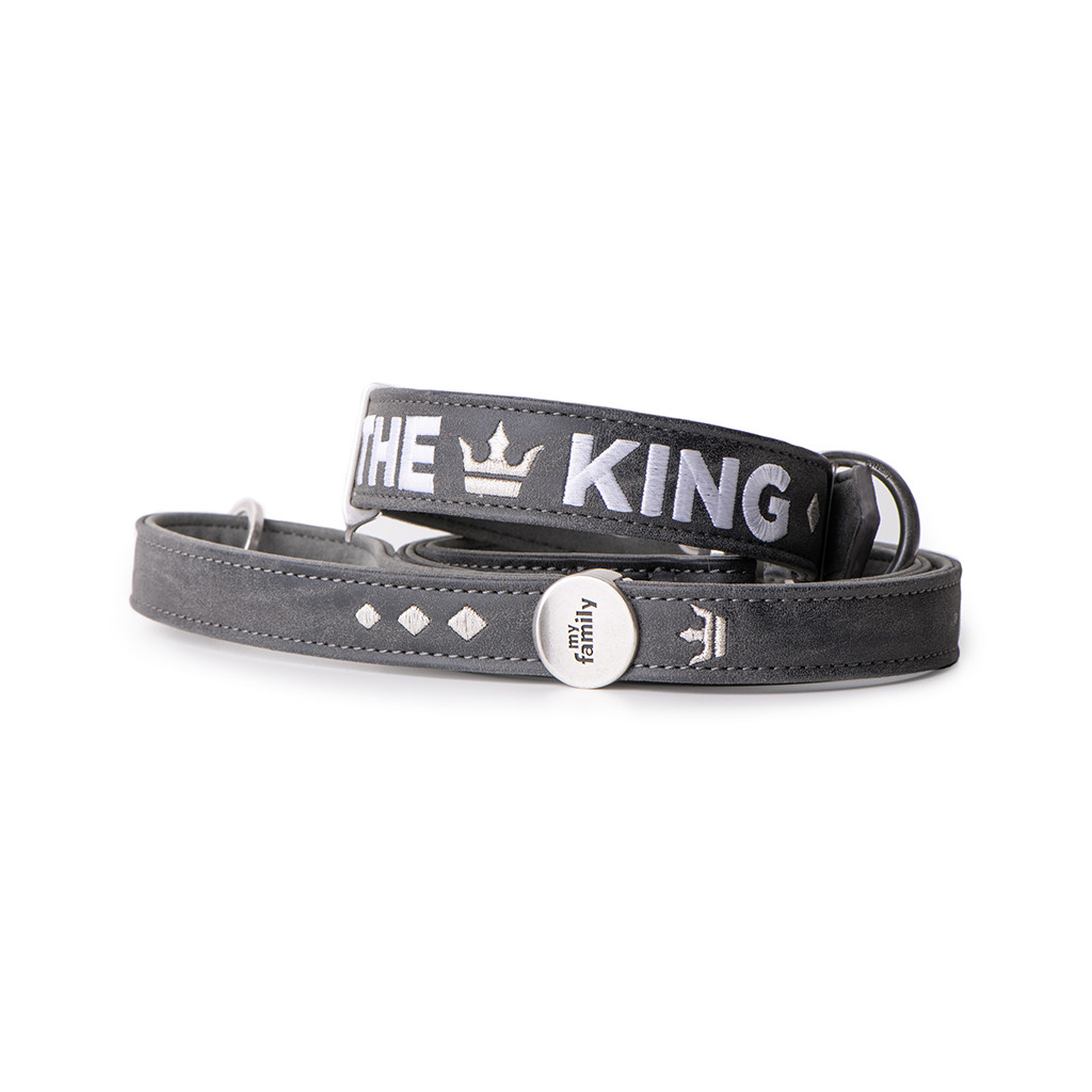My Family Royal Leather Collar Gray
