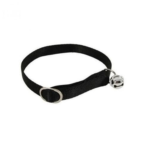 Zolux black nylon collar with bell