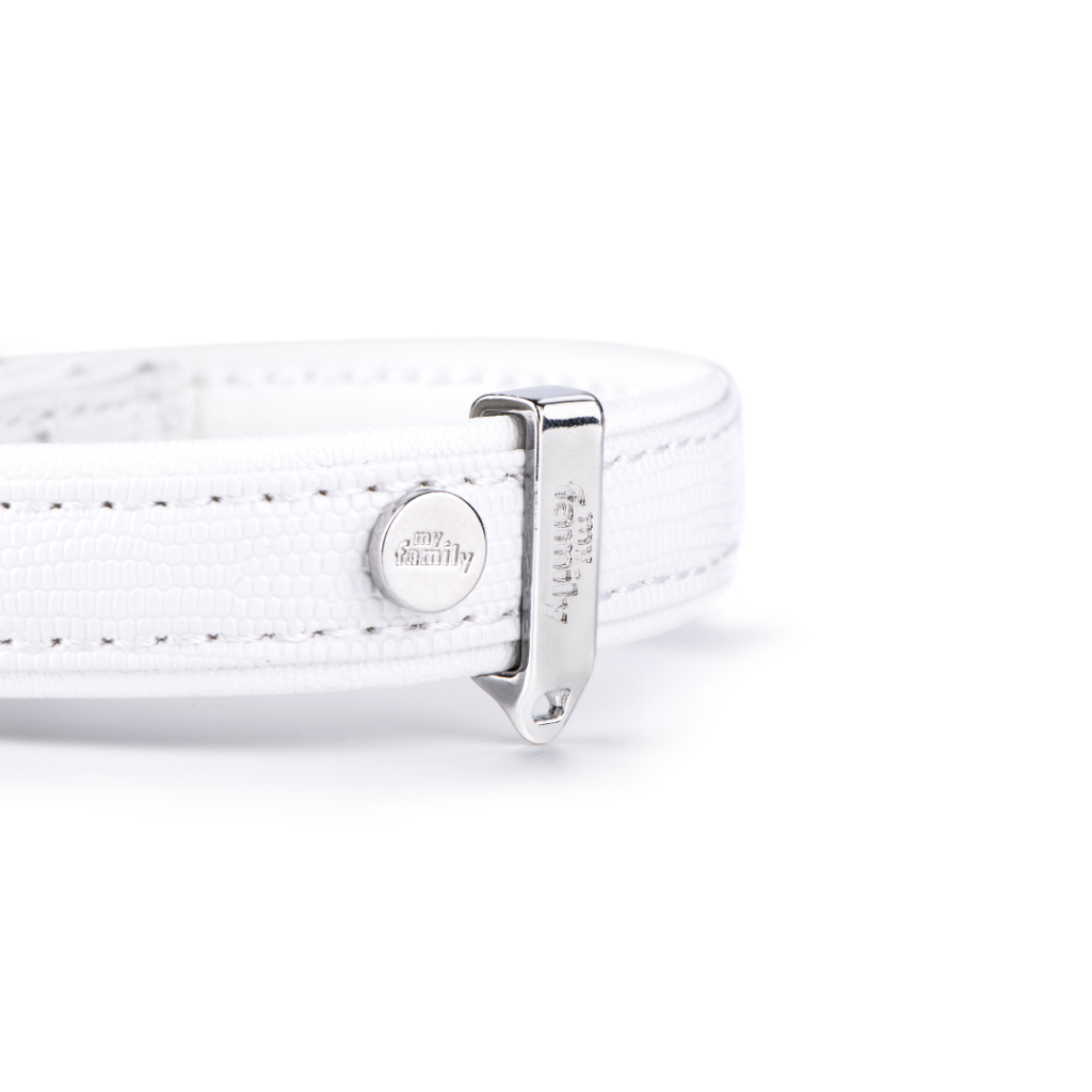 My Family Saint Tropez White Leather Collar 22/26-1.2 cm