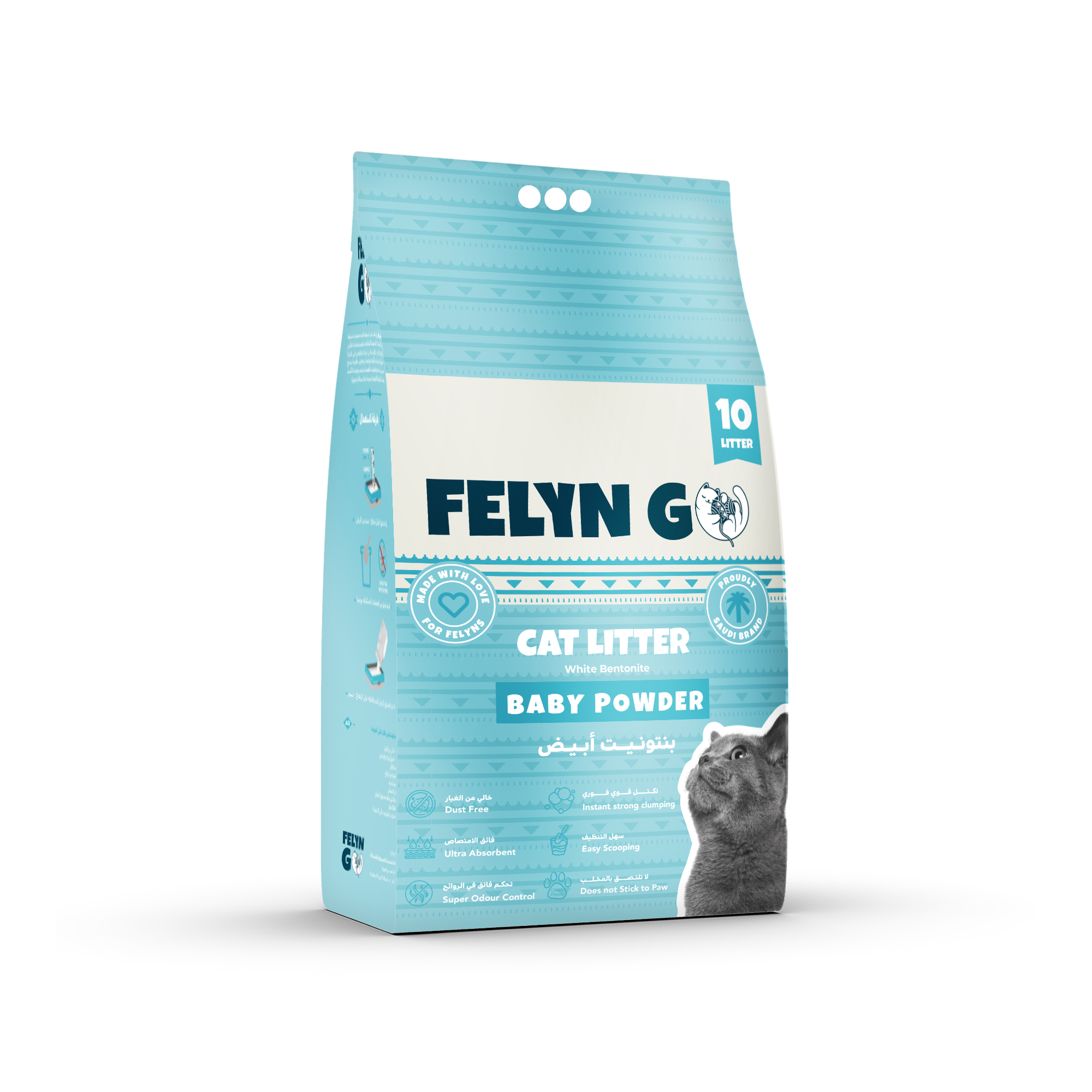 Villain Go Roll Bag Cat Litter with Baby Powder Scent
