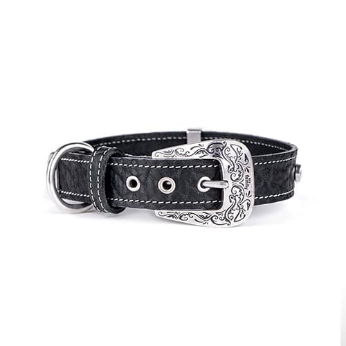 My Family El Paso Black Leather Collar 26 x 1.6 cm