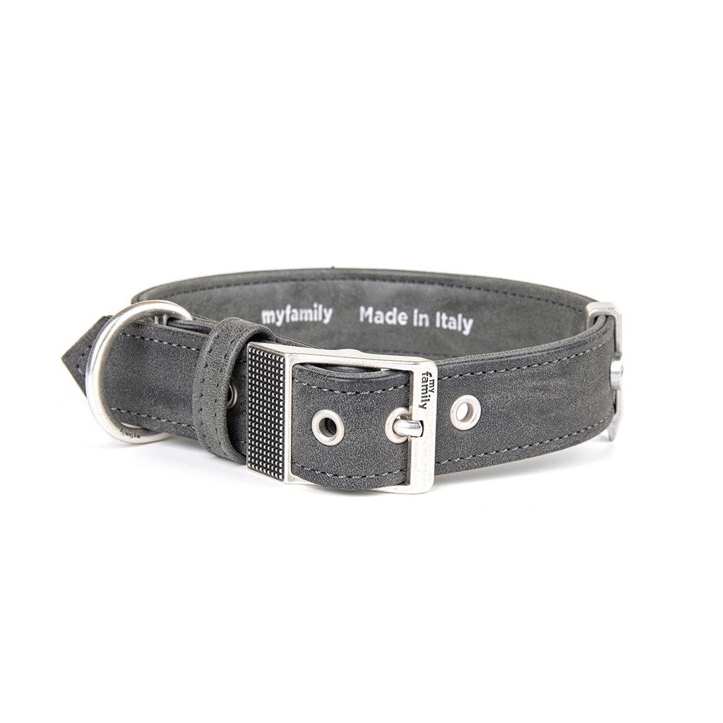 My Family Royal Leather Collar Gray