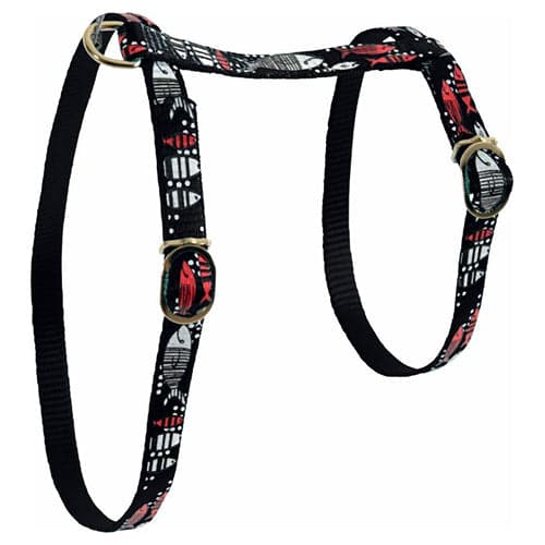 Zolux Cat Bra Nylon Fish Design Black 10mm