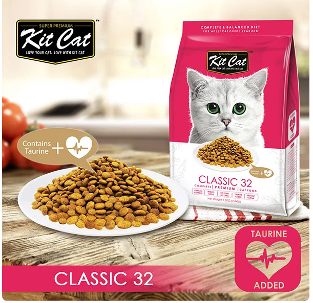 Kit Kat Classic 32 Dry Cat Food with Taurine Addition 1.2kg