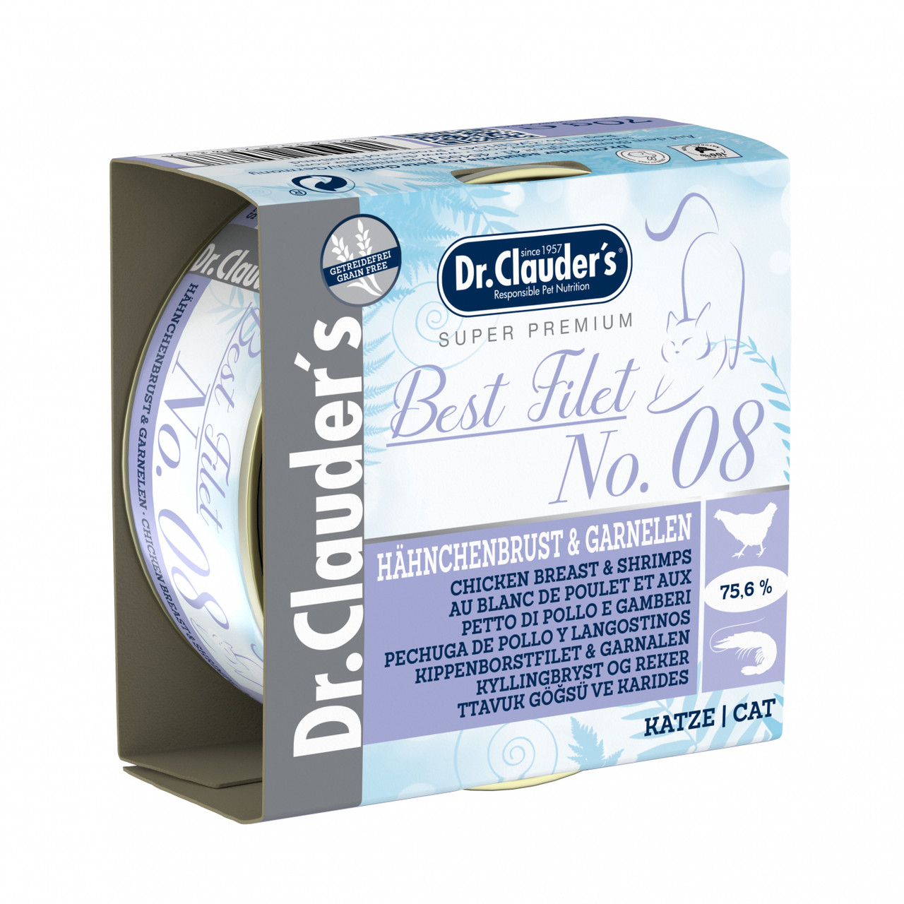 Dr.Clauder Best Filet Cans No. 8 Chicken & Shrimps for Cats 70g