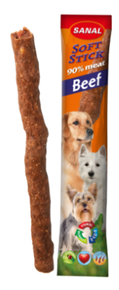 Sanal Soft Stick Dog Treat with vitamins Beef Flavor 12g