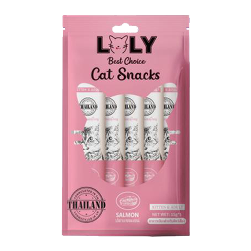 Salmon Flavored Cat Treats 5 Envelopes Lolly Cat