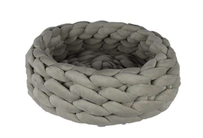 PPTCO woven Cotton rope woven pet bed-DARK GREY