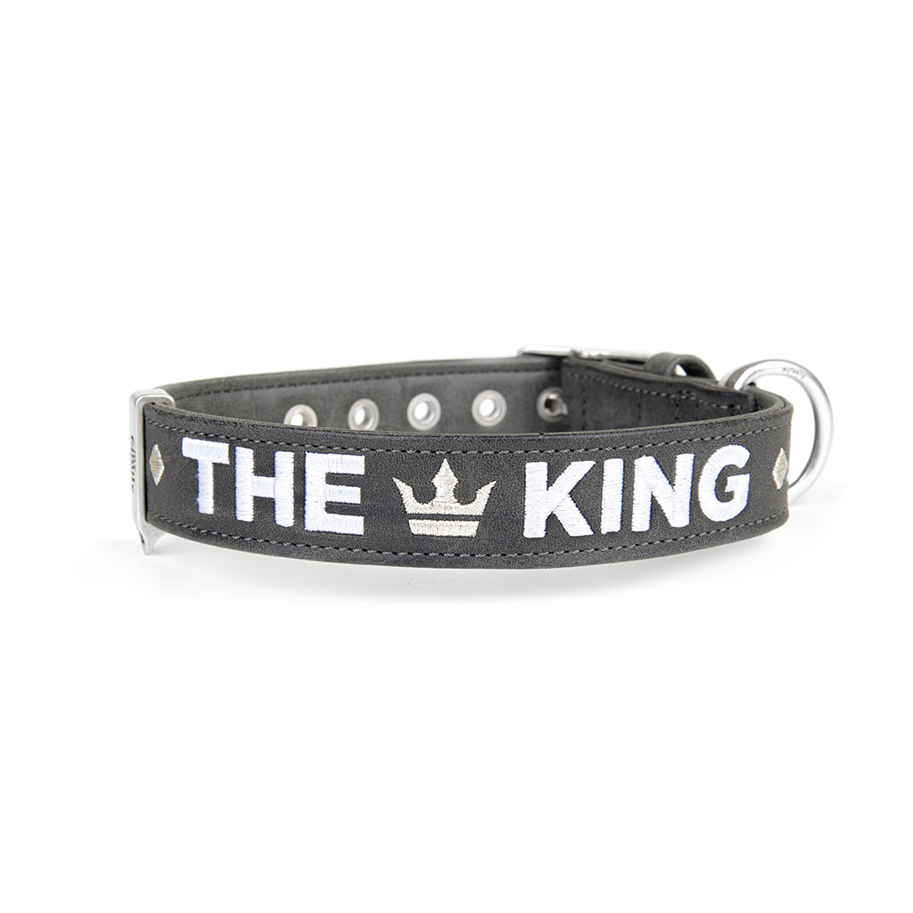 My Family Royal Leather Collar Gray