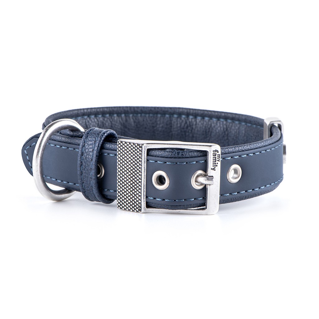 My Family Bilbao Blue Leather Collar