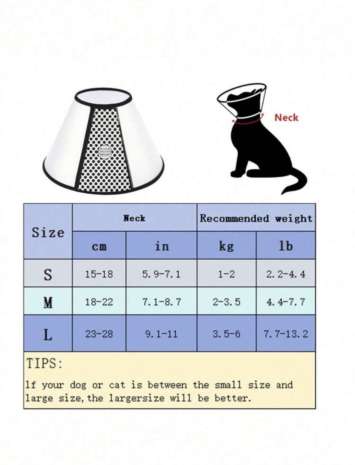 Cat protective collar size S