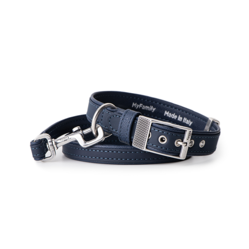 My Family Bilbao Blue Leather Collar