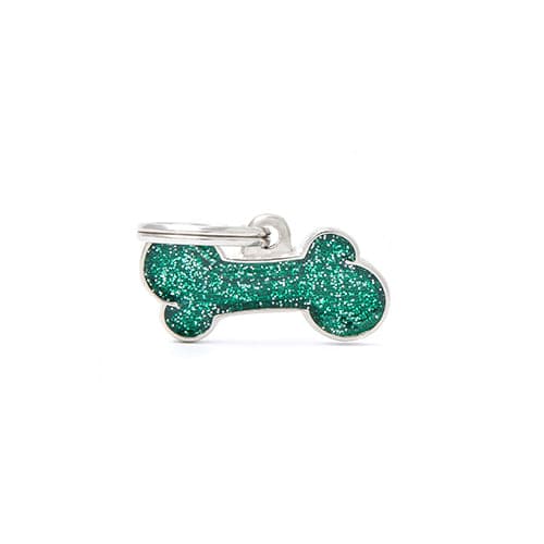 My Family Bone-Shaped Pendant Shiny Green Small Size