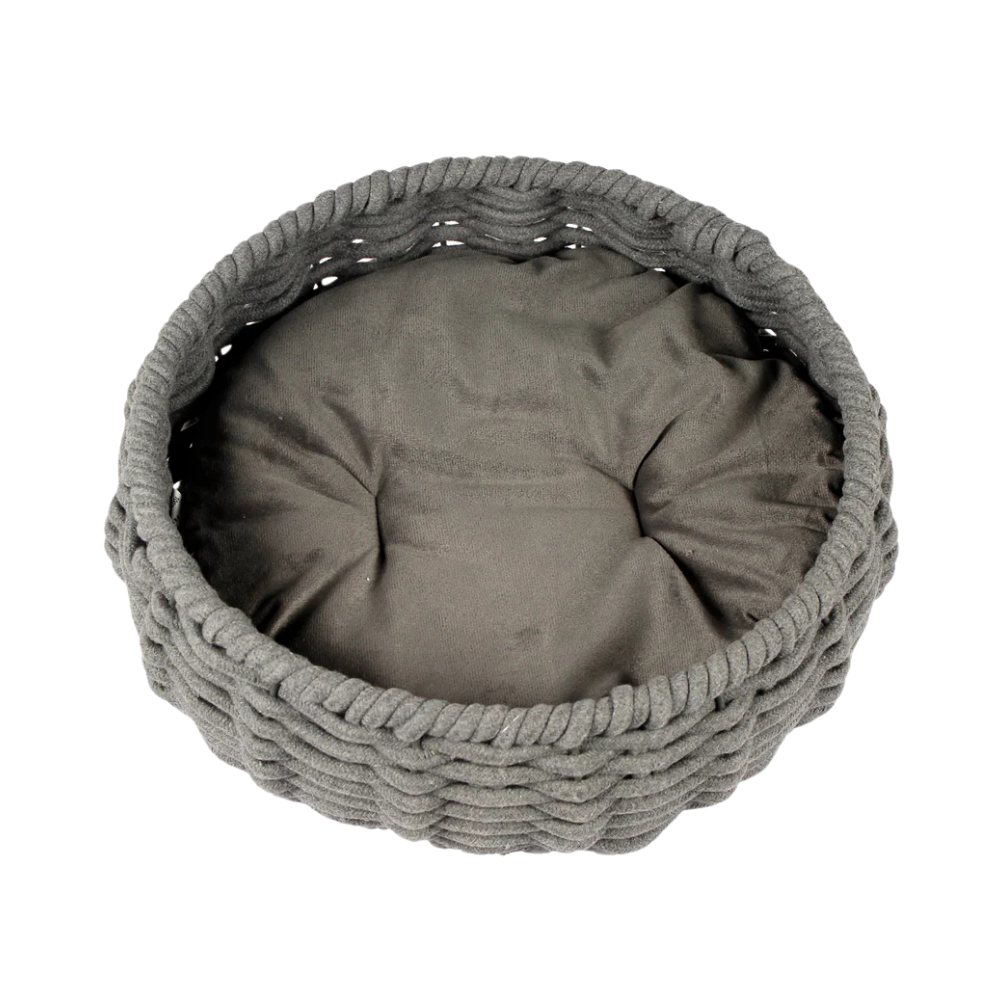 PPTCO woven Oval Cotton rope woven pet bed-DARK GREY