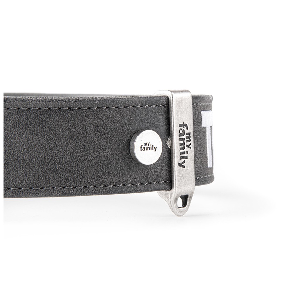 My Family Royal Leather Collar Gray