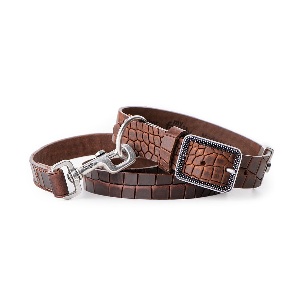 My Family Tucson Brown Leather Collar 64x4 cm