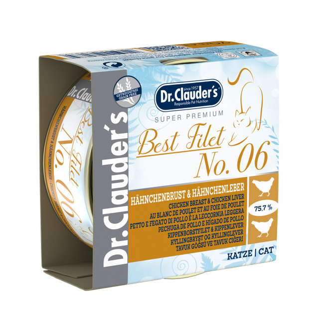 Dr.Clauder Best Filet Cans No. 6 Chicken Breasts & Liver for Cats 70g