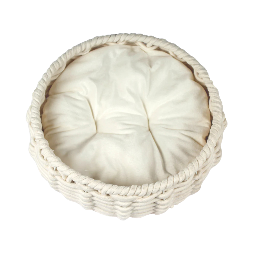 PPTCO woven Cotton rope woven pet bed-CREAM