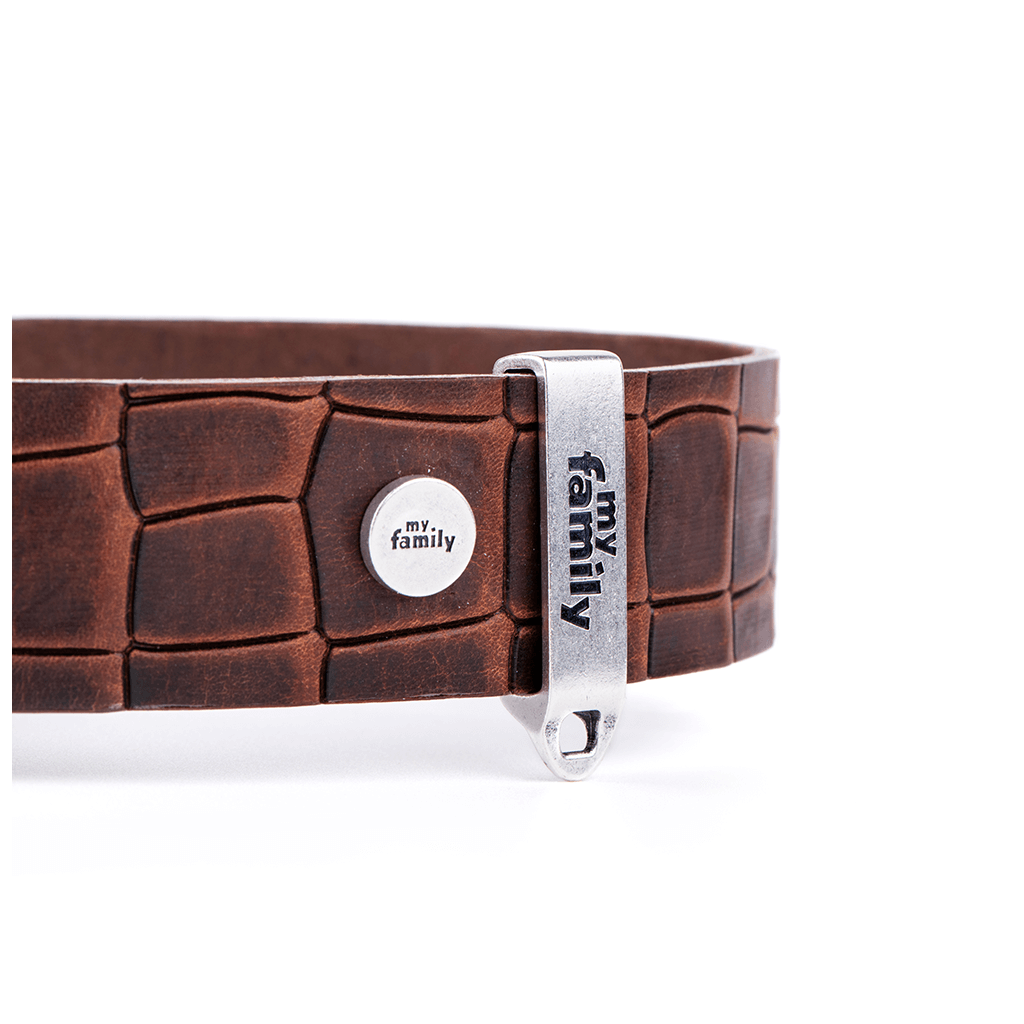 My Family Tucson Brown Leather Collar 64x4 cm