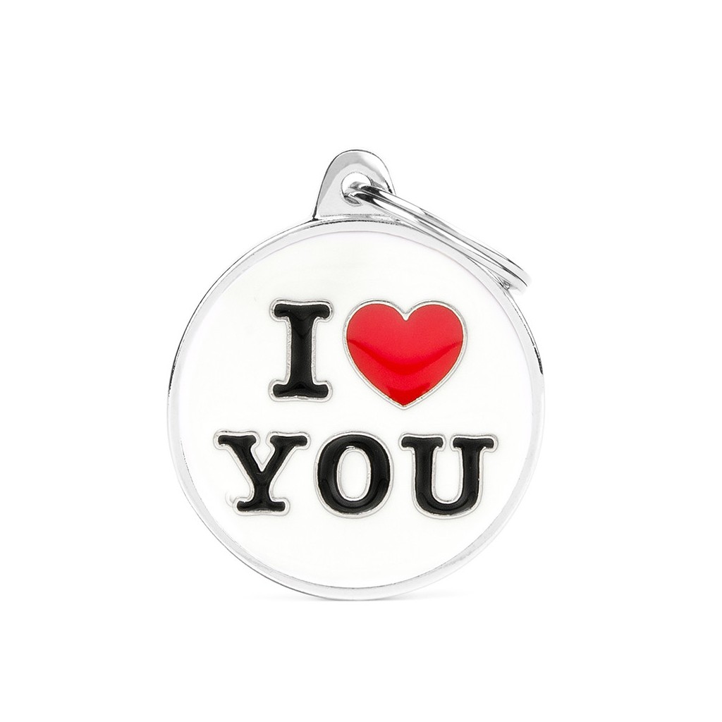 I Love You circular necklace