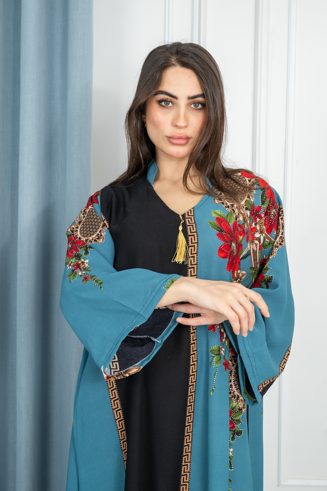 جلابية نسائية للبيت بكم قطن طبي