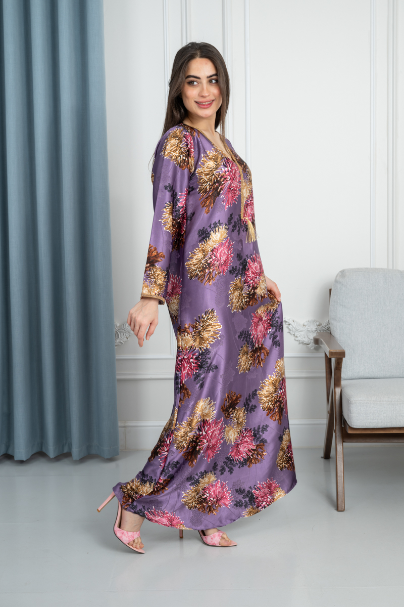 جلابية نسائية قماش جاكار ساتان