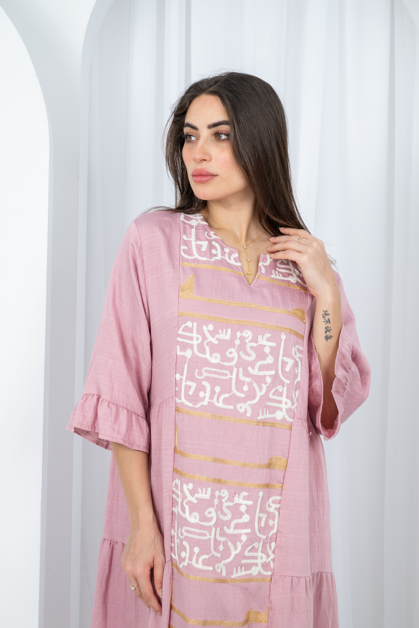 جلابية نسائية للبيت ربع كم قصيرة 
