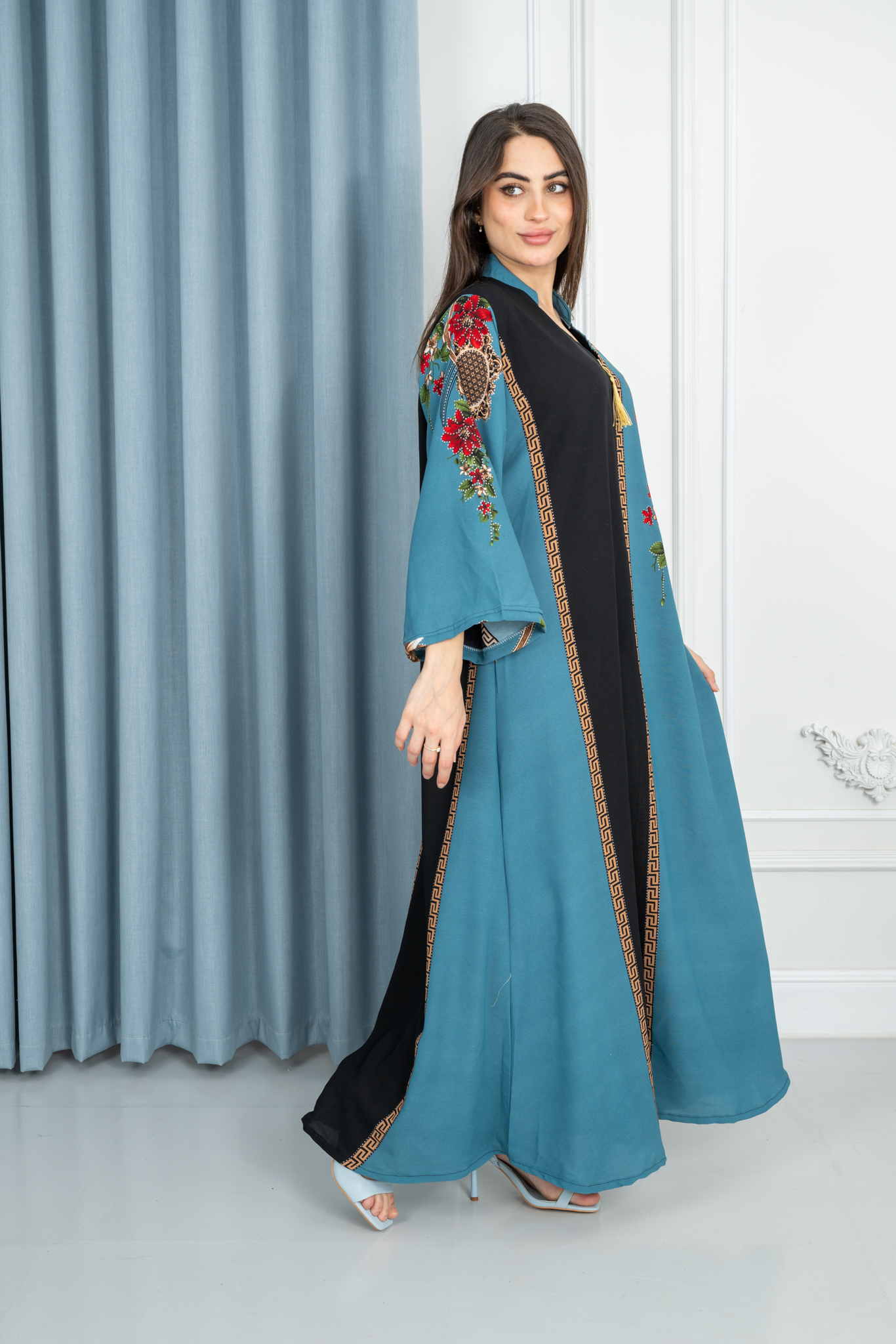 جلابية نسائية للبيت بكم قطن طبي