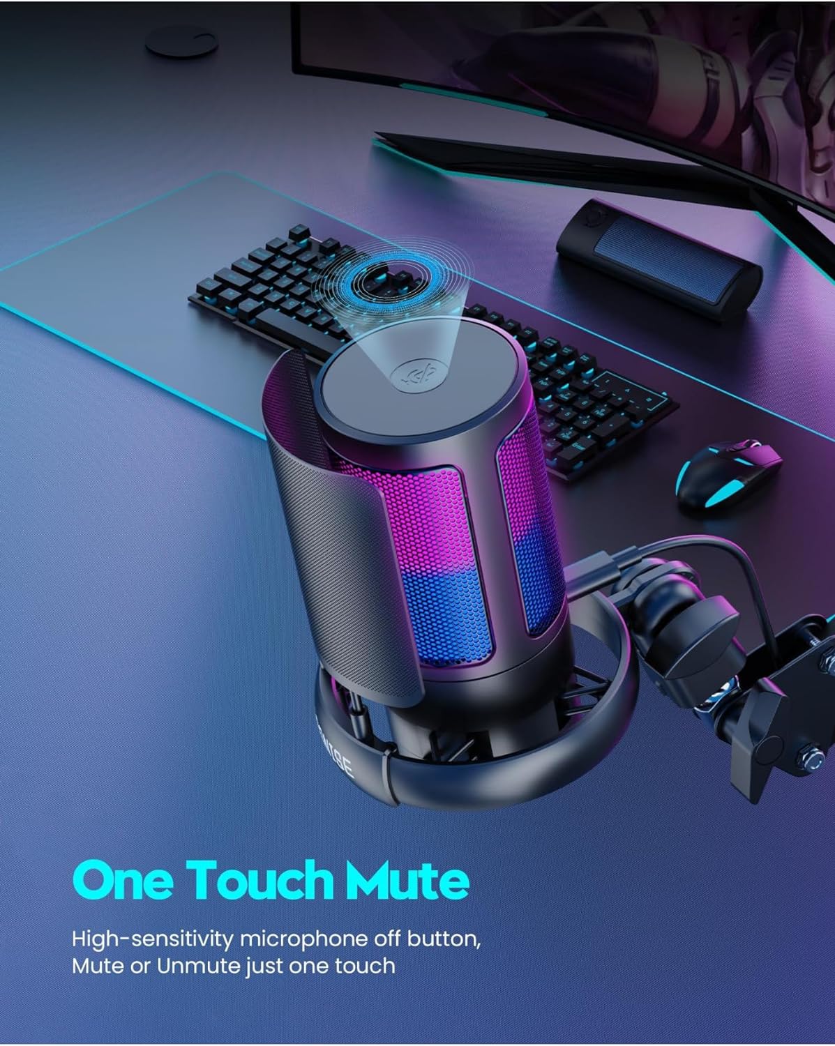 SPARK Gaming Microphone USB PC Mic for Streaming Podcasts Recording Condenser Computer Desktop Mic on Mac PS4 PS5 with RGB Control CS60 Shop joyfully with Mazeed