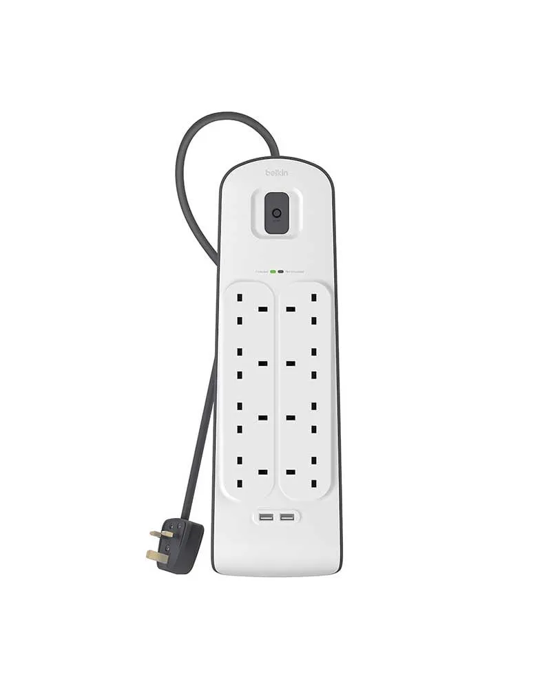 توصيلة كهربائية من بيلكن 8 منافذ طاقه بمنفذين USB