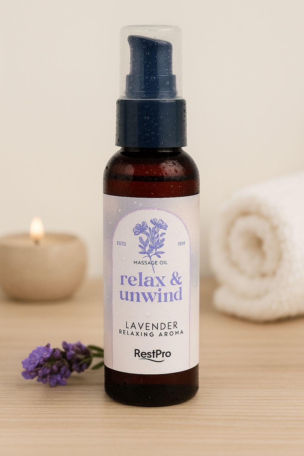 Restq spa massage oil lavender
