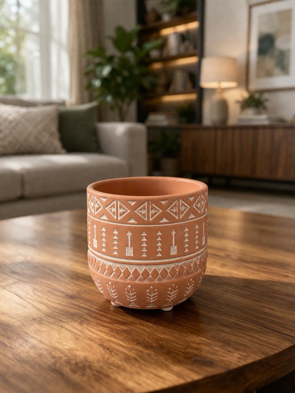 اصيص سيراميك موديل طراز سلماني فاخر حجم صغير مقاس 11*11**10cm 
