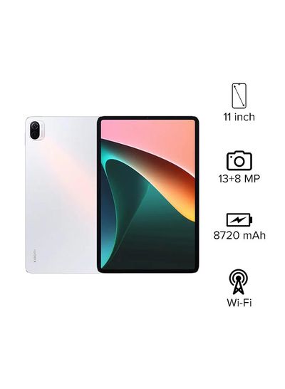 تابلت باد 5 مقاس 11 انش من شاومي، بسعة 256 GB، ذاكرة RAM بسعة 6 GB، يدعم WiFi، بلون ابيض