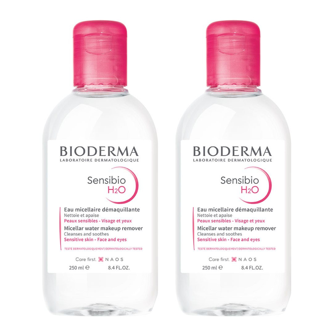 Bundle Of 2 Bioderma Sensibio H2O Make - Up Removing Micelle Solution For Sensitive Skin - 250 Ml