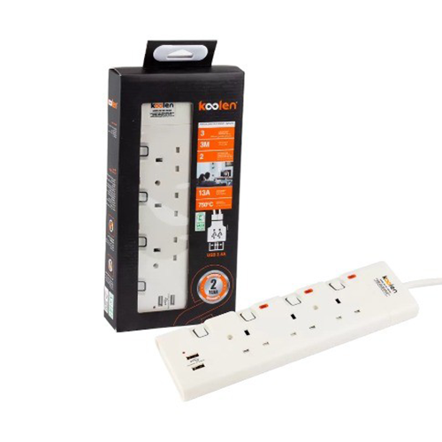 301100009  3متر 3فتحة USB2 Koolen توصيلة