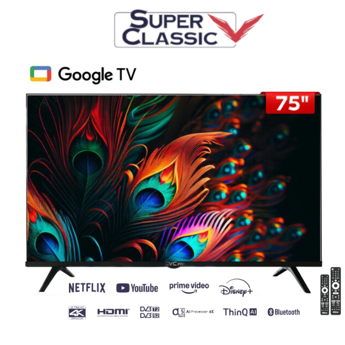  شاشة سوبر كلاسيك 75 بوصة  SPCTV-75GO - 4K , Google Tv    