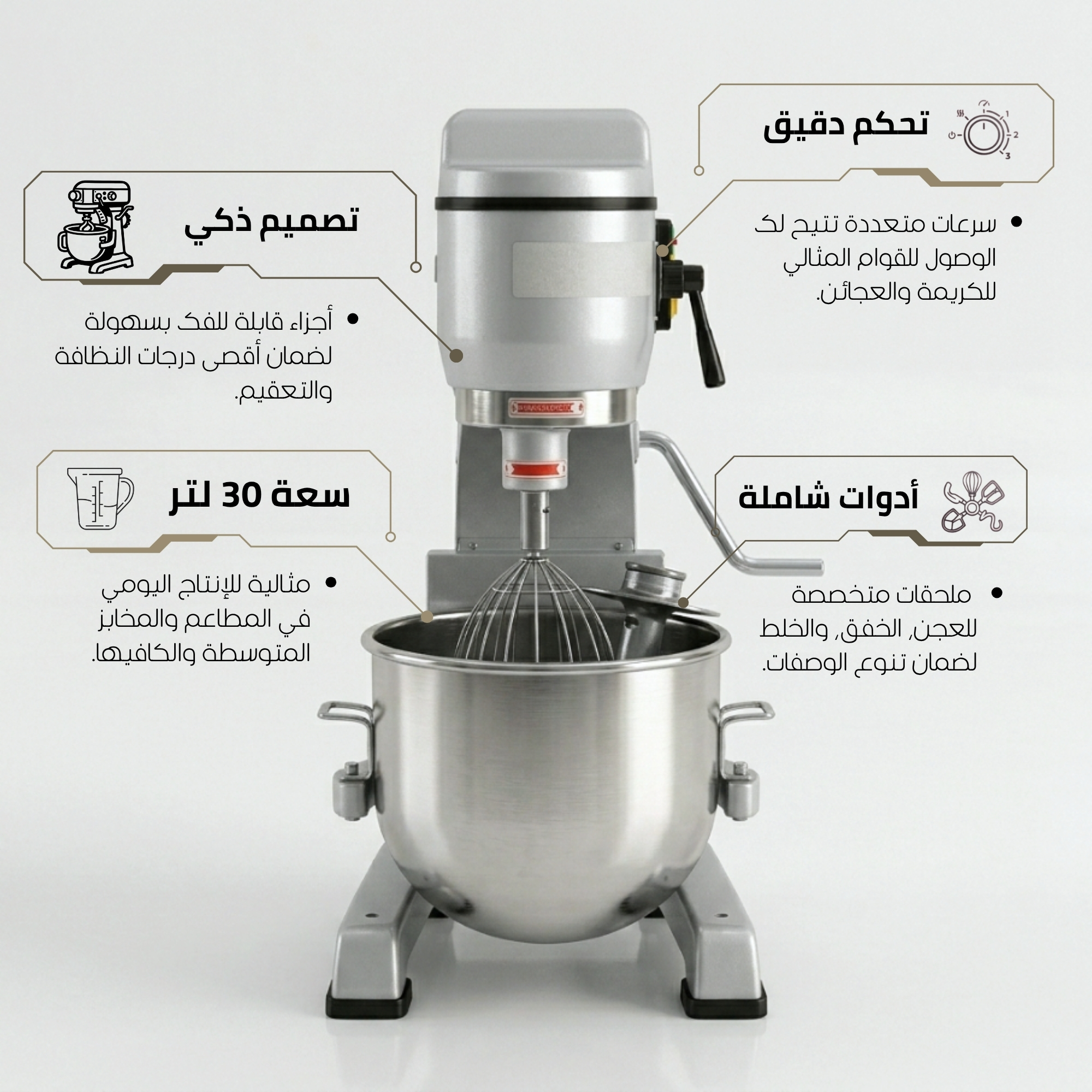 سعة 30 لتر للإنتاج اليومي المنتظم بكفاءة عالية