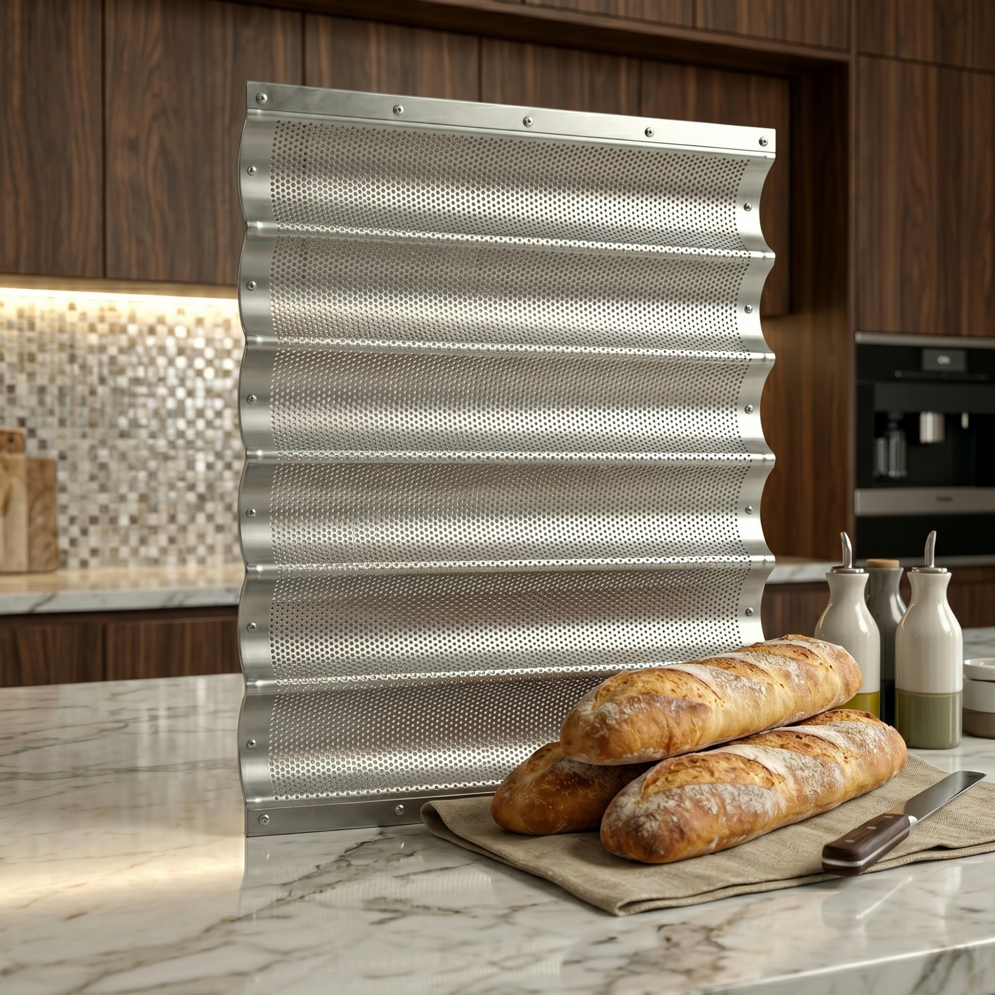 Professional French Bread Pan with 6 Channels
