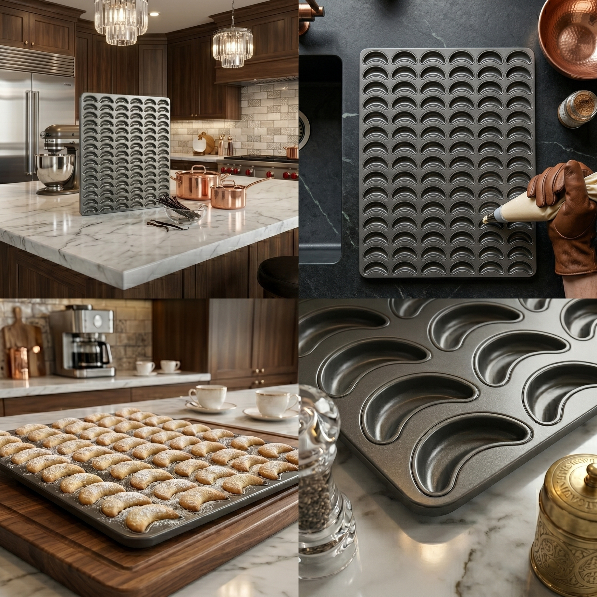 Bakery Mini Croissant Pan 80x60 cm High Capacity