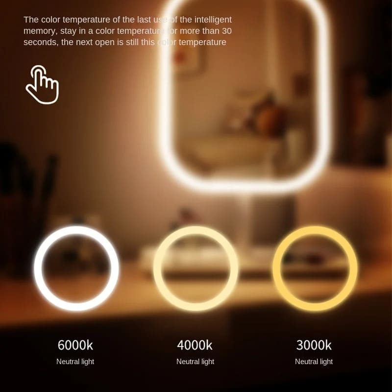 مرآة مكياج LED مضيئة احترافية بتصميم بالوني
