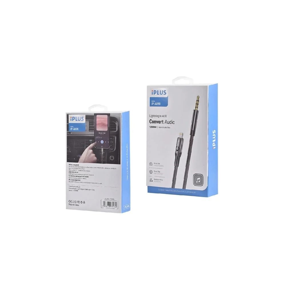 وصلة اوكس ايفون ماركة IPLUS ,  3.5ملم  , سم 120 