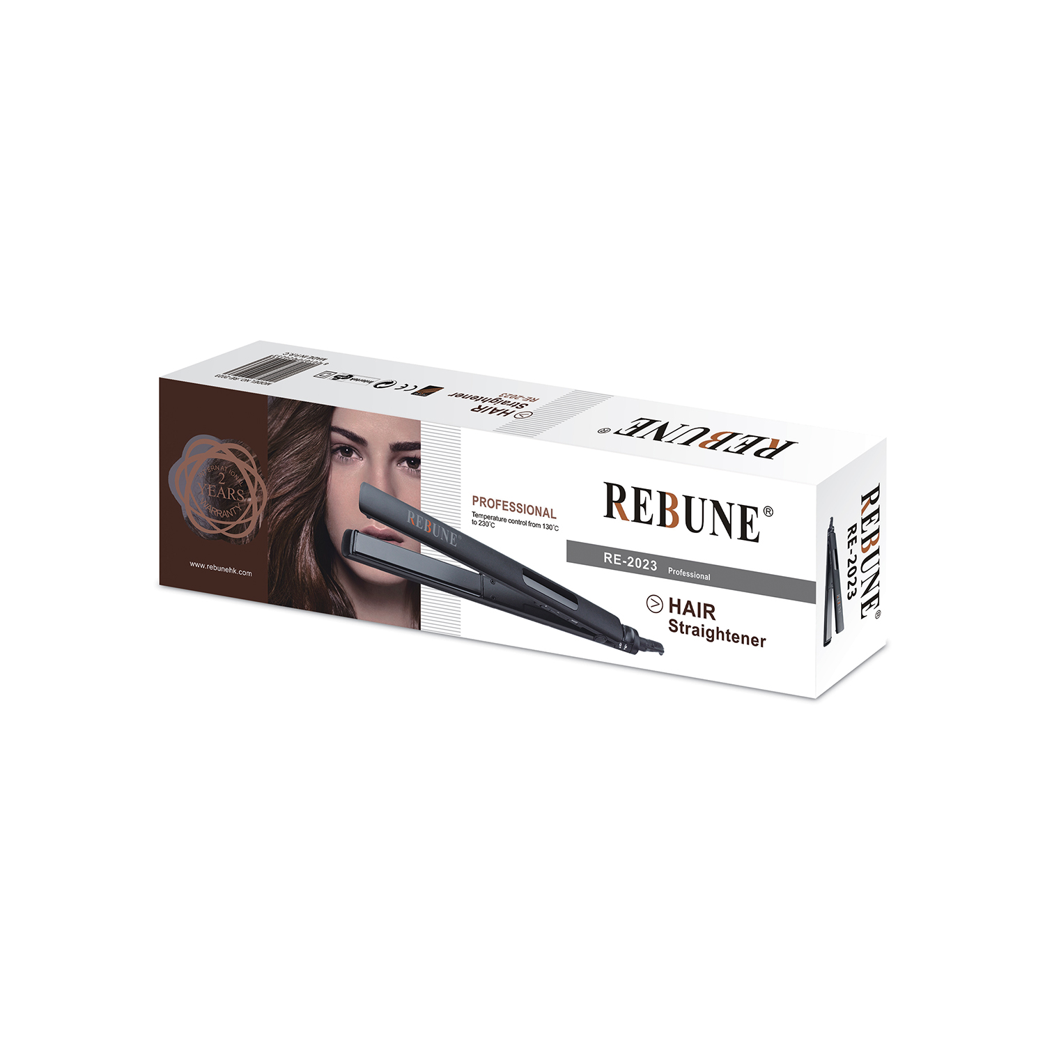  Rebune Hair Straightener 46W - Digital Display - Black 