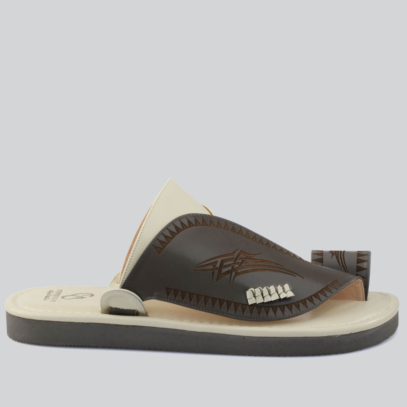 Luxury men's slippers with laser embroidery