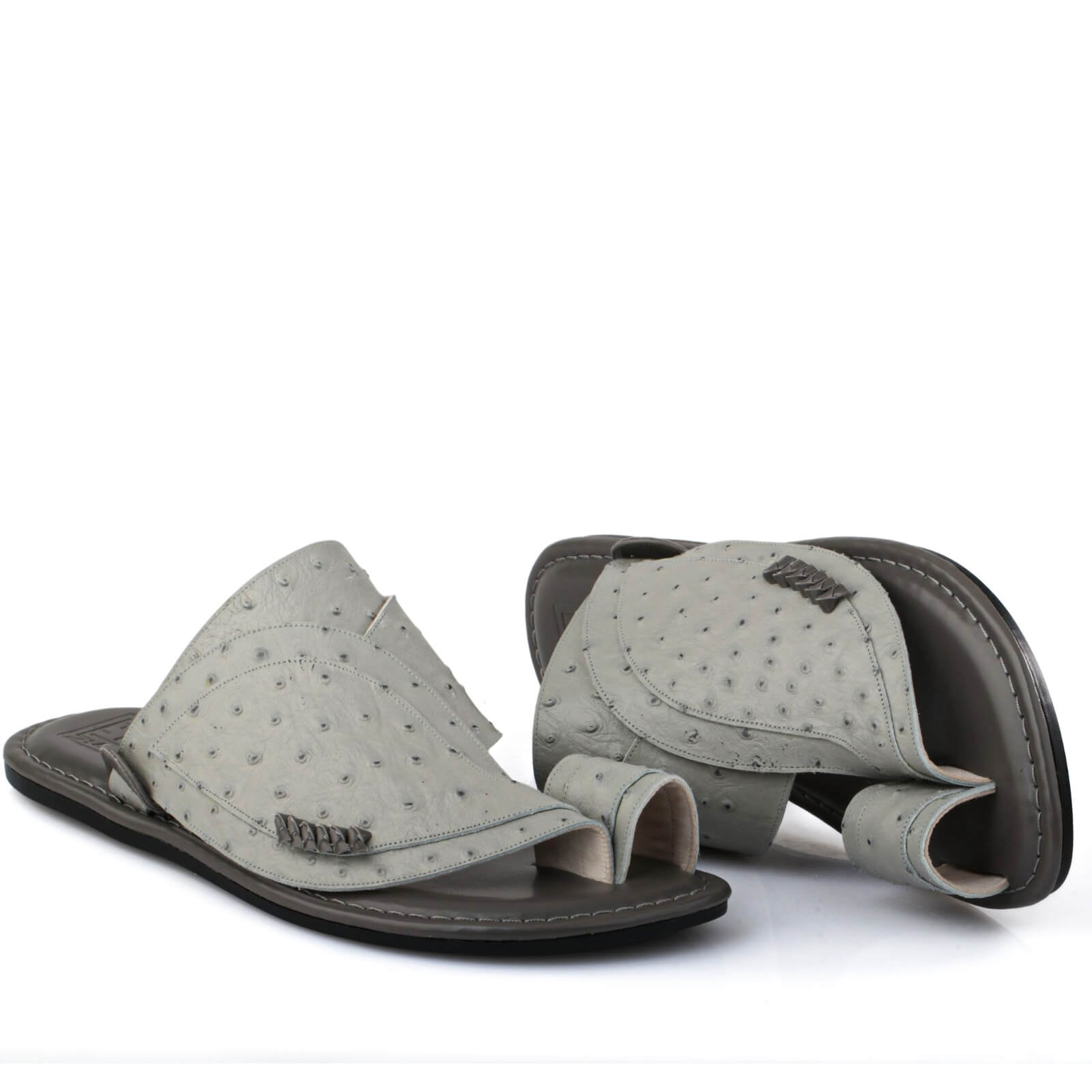 Men's national shoe featuring elegant and unique ostrich leather texture