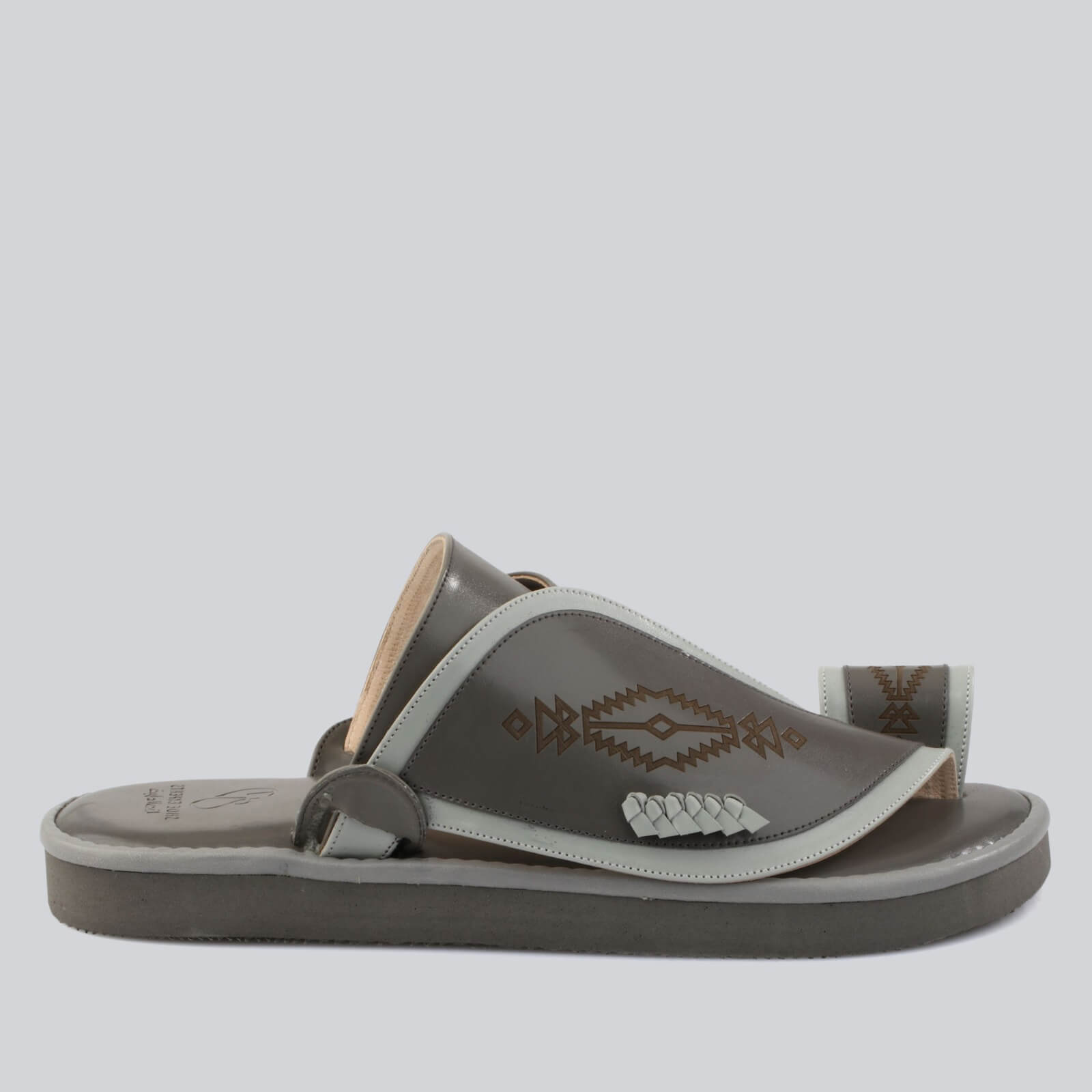 Luxury men's slippers with laser embroidery