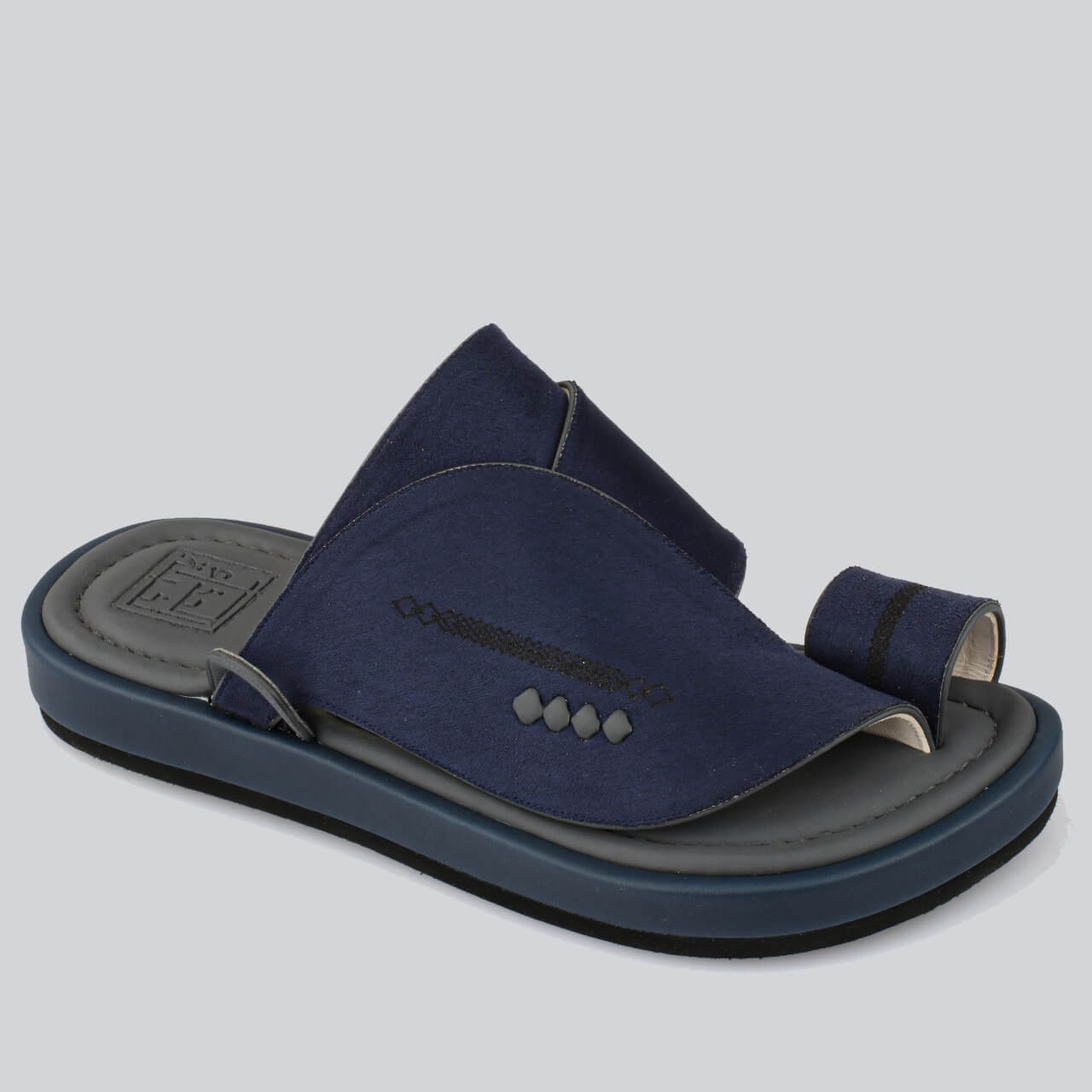  Men's luxury suede slippers, comfortable and stylish, in a blue color