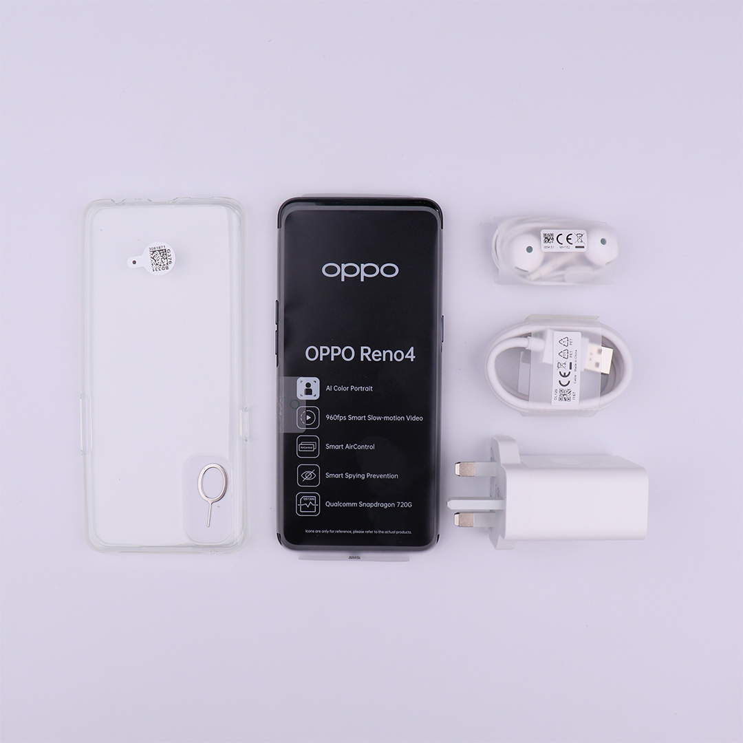 Oppo Reno 4 Smartphone – 128GB Storage, 8GB RAM, Black