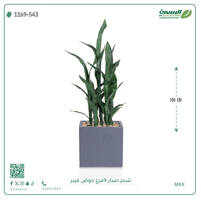  شجر صبار صناعية ( ارتفاع 100 سم ) حوض فيبر 