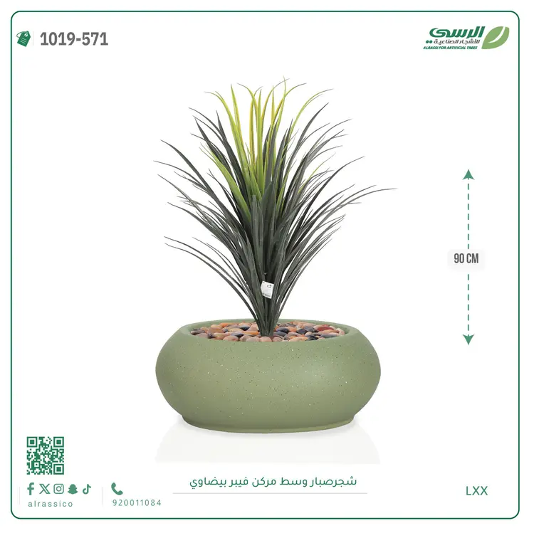  شجر صبار صناعية (ارتفاع 90 سم) بحوض فيبر 